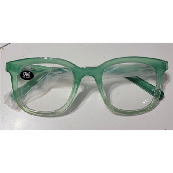 EyeKepper Sheer Green Nerd 1.5 Cat Eye Thick Reading Nerd Glasses 113250 - Picture 2 of 3